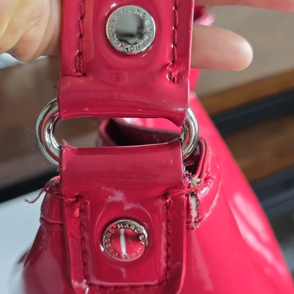 Marc Jacobs Tote Handbag Womens Enamel Pink Silver Hardware Logo Large - Picture 16 of 16
